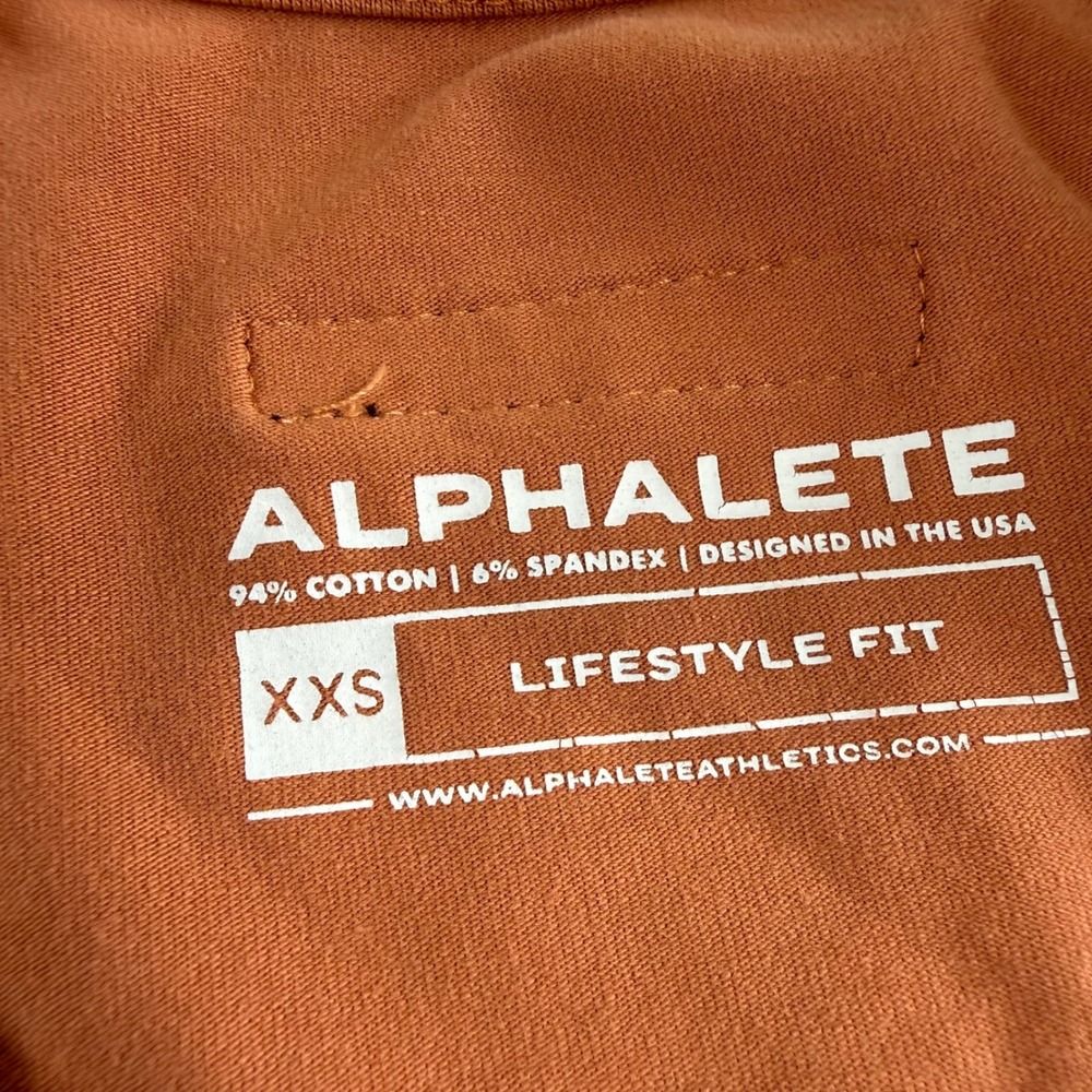 Alphalete Lifestyle Fit Crop Tank Top XXS Rust Orange Racerback - Picture 3 of 7